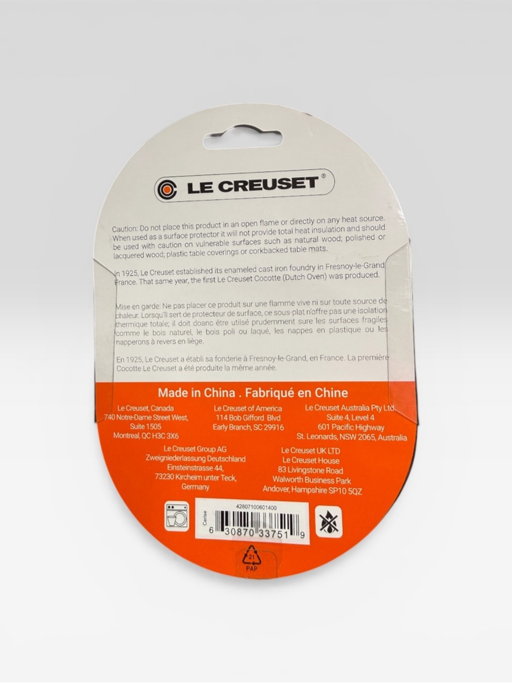 Le Creuset French Silicone Coasters Set of 4 in Cerise Red NEW! - Picture 2 of 2